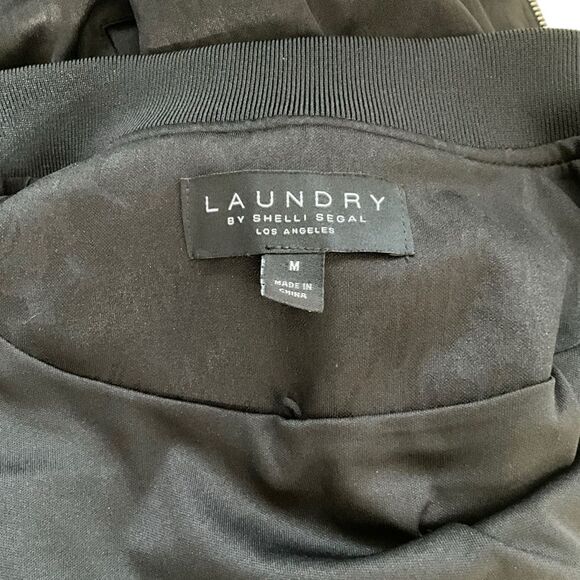 Laundry By Shelli Segal Woman's Short Jacket Size M Black Brocade Zip Front - Picture 13 of 14